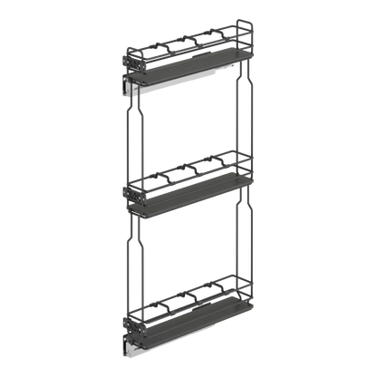 Porte-bouteille à extension complète et 3/4 paniers en bois