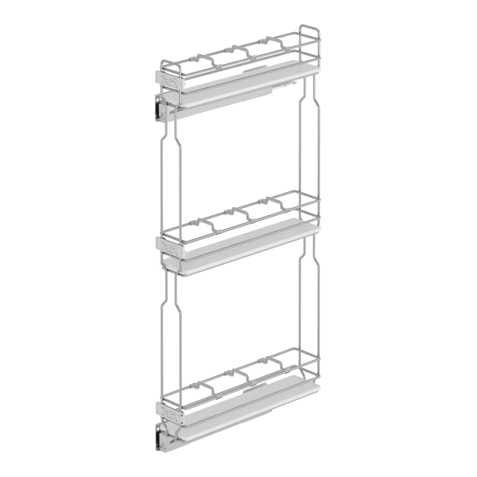 Porte-bouteille à extension complète et 3/4 paniers en bois