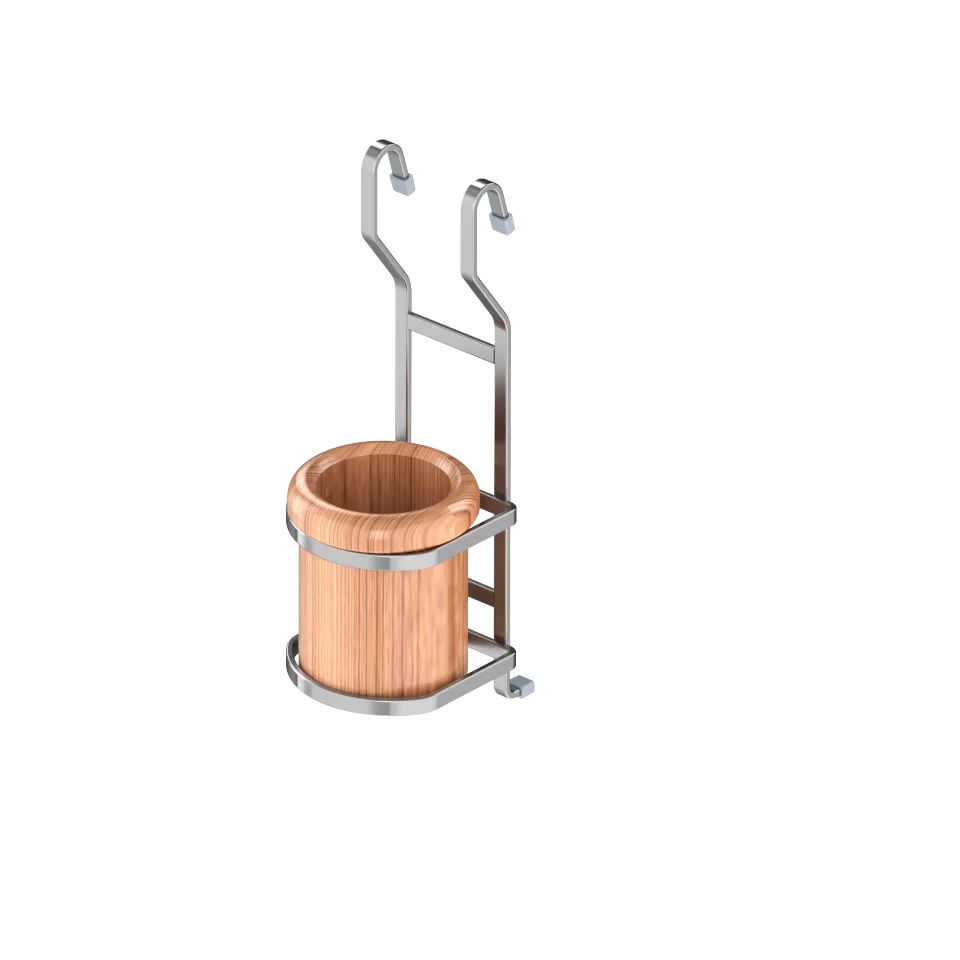 Porte pot couvert en bois crochets lux / S-4109 A